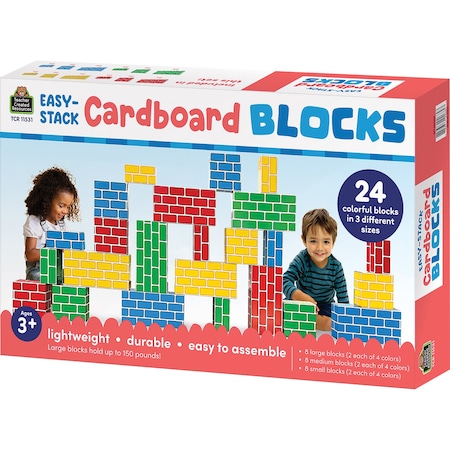 Teacher Created Resources Easy-Stack Cardboard Blocks, 24 Piece Set 11531